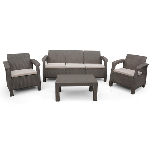 Coastline Paria Outdoor Family Patio Set 4Pcs - Grey