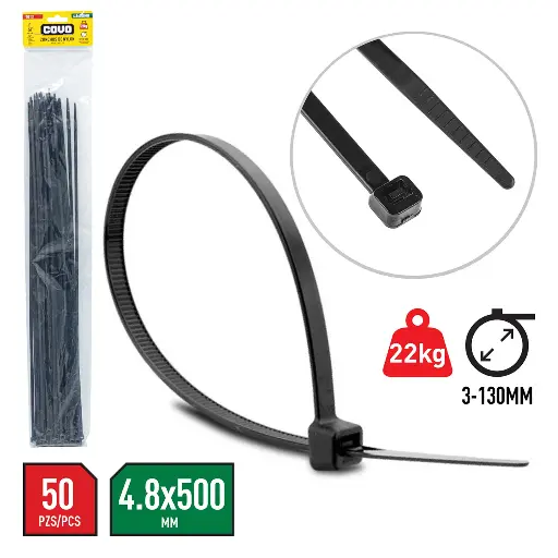 Covo Cable Tie 20" 50Pcs - Black