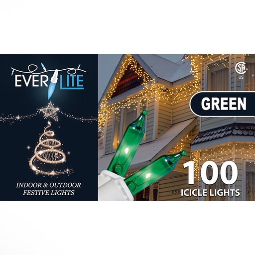 Icicle String Lights 100Ct - Green 