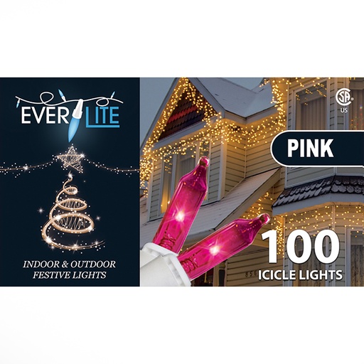 Icicle String Lights 100Ct - Pink 