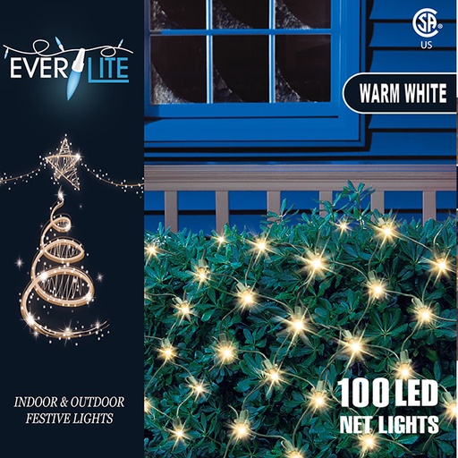 LED Net Lights 100Ct 4'X 6' - Warm White 