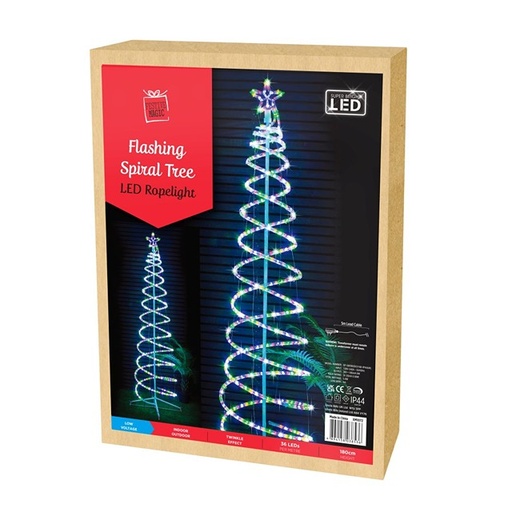 LED Twinkle Ropelight Spiral Tree 1.8M - Multi 