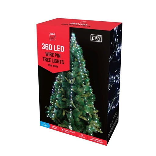 LED Wire Pin Tree Lights 360 - White