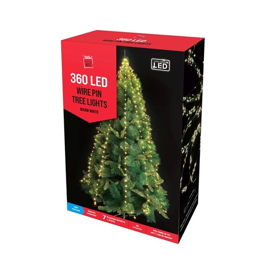 LED Wire Pin Tree Lights 360 - Warm White