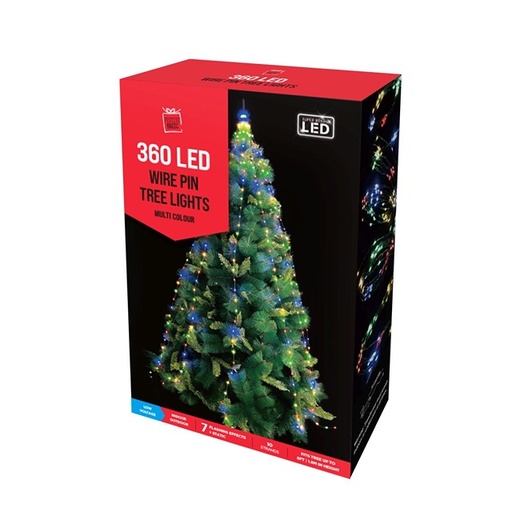 LED Wire Pin Tree Lights 360 - Multi