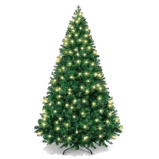 Pre-Lit Premium Hinged Christmas Tree 5Ft W/200 Lights - Clear 