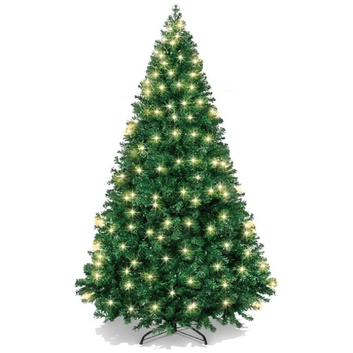 Pre-Lit Premium Hinged Christmas Tree 8Ft W/450 Lights - Clear 