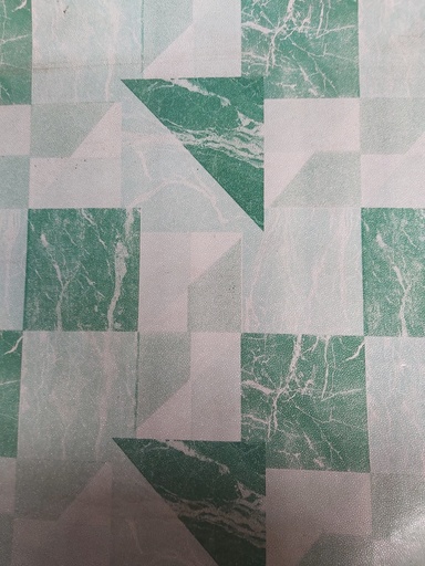 Non - Skid Vinyl Roll Square/ Triangle Pattern - Green & Grey